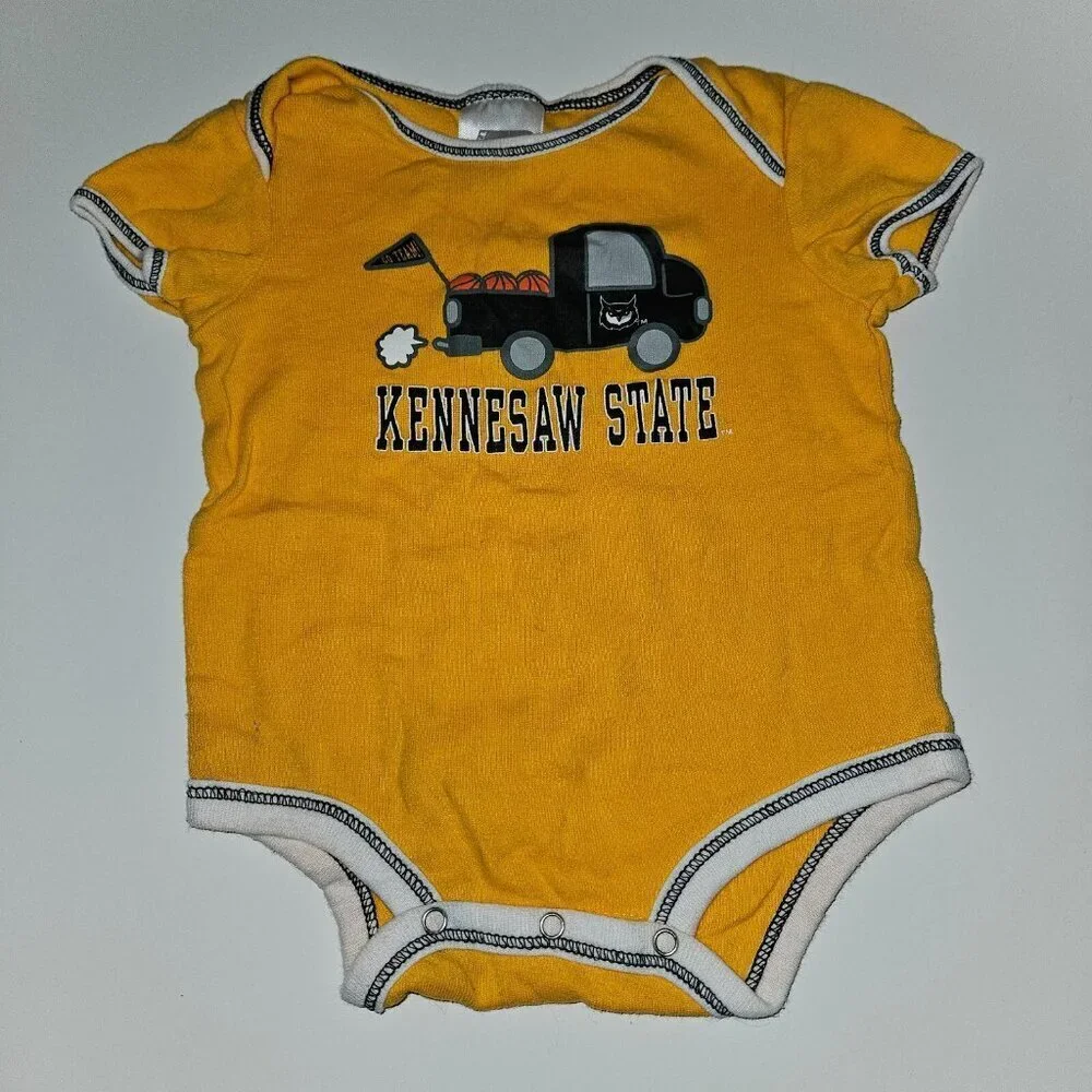 Kennesaw State University Georgia Baby Bodysuit 12 Months Gold Black Russell